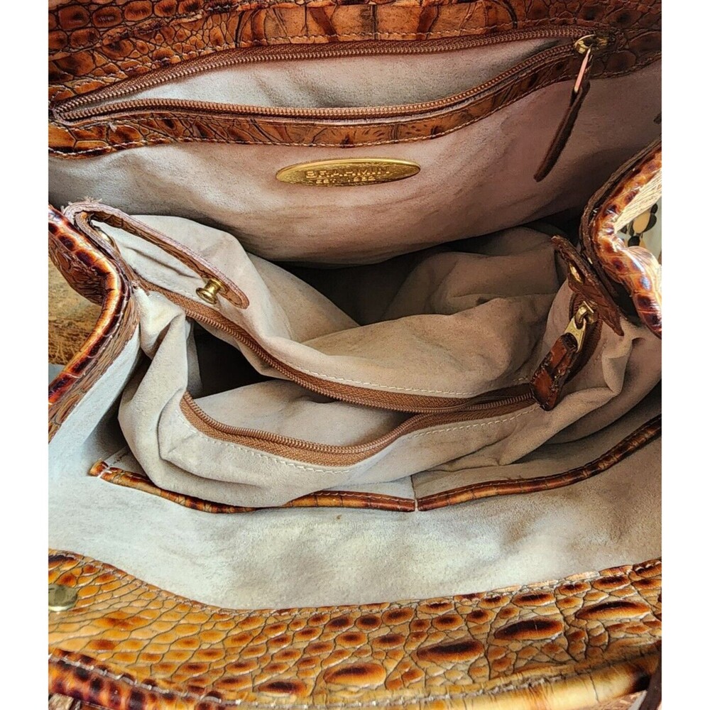 Brahmin Brown Leather Bucket Bag MINT - Picture 7 of 8